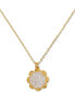 kate spade new york gold-Tone Stone Flower Pendant Necklace, 16" + 3" extender