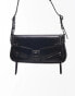 Mango western style shoulder bag in black