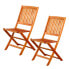 AKTIVE Acacia Wood Folding Chair 2 Units 47x105x91 cm