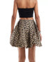 Sister Jane jacquard puffball mini skirt co-ord in leopard