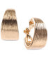 ფოტო #1 პროდუქტის Gold-Tone Textured E-Z Comfort Clip-On Hoop Earrings