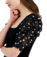 Фото #3 товара Women's Polka-Dot-Sleeve Knit Top
