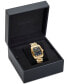 ფოტო #4 პროდუქტის Women's Swiss Gold Ion-Plated Stainless Steel Bracelet Watch 45x36mm