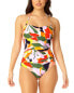 Фото #1 товара Anne Cole Twist Front Shirred Bandeau One-Piece Women's