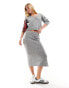 JDY knitted midi skirt co-ord in grey