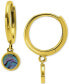 Abalone Disc Dangle Hoop Drop Earrings in 18k Gold-Plated Sterling Silver, Created for Macy's