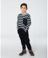 Фото #3 товара Toddler Boys Striped Rib T-Shirt Black - Toddler|Child