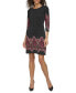 Women's Paisley 3/4-Sleeve Shift Dress