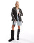 Фото #3 товара Labelrail x Daisy Birchall ribbon sleeve distressed faux leather jacket in washed black