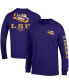 Фото #2 товара Men's Purple LSU Tigers Team Stack Long Sleeve T-shirt