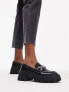 Topshop Lex chunky loafer with metal detail in black