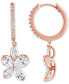 Фото #3 товара Серьги Badgley Mischka Diamond Flower Dangle Hoop