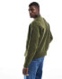 Фото #4 товара Polo Ralph Lauren icon logo double knit sweat bomber jacket in olive green