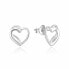 Gentle silver earrings studs Hearts E0002440