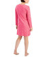 Фото #2 товара Women's Cotton Long-Sleeve Lace-Trim Sleepshirt, Created for Macy's