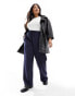 4th & Reckless Plus exclusive tailored drawstring straight leg trousers co-ord in navy