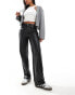 ONLY high waist faux leather straight trousers in black