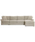 Wrenley 134" 3-Pc. Fabric Sectional Chaise Sleeper Sofa, Created for Macy's