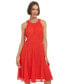 Фото #3 товара Women's Clip-Dot Fit & Flare Halter Dress