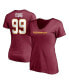 Women's Chase Young Burgundy Washington Football Team Player Icon Name and Number V-Neck T-shirt Бордовый, S - фото #1