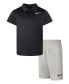 ფოტო #1 პროდუქტის Little Boys Dri-Fit Polo T-shirt and Shorts, 2-Piece Set