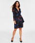 Petite Floral Print Faux-Wrap Dress, Created for Macy's