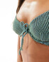 ASOS DESIGN Willow waffle texture underwired bikini top in aqua blue glitter