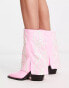 Azalea Wang Annabelle foldover western boot in pink