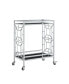 Фото #1 товара Jared Serving Bar Cart with Glass Shelves and Metal Frame