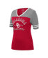 Women's Crimson, Heathered Gray Oklahoma Sooners There You Are V-Neck T-shirt