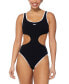 Фото #1 товара Women's Cutout Piping-Trim Tank One-Piece Swimsuit