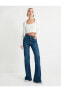 Ispanyol Paça Kot Pantolon Slim Fit Standard Bel Esnek Pamuklu Cepli - Victoria Jeans
