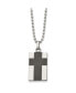 Polished Carbon Fiber Inlay Cross Pendant Ball Chain Necklace
