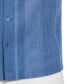 Men's Linen Blend Gradient Panel Short Sleeve Button-Down Shirt