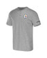 Фото #3 товара Men's NFL x Darius Rucker Collection by Heather Gray Pittsburgh Steelers Henley T-shirt