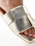 Фото #3 товара Glamorous Wide Fit weave slides in gold