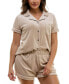 Фото #8 товара Women's 2-Pc. Ribbed Velour Pajamas Set