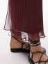 Фото #3 товара Topshop co-ord plisse straight midi skirt in maroon