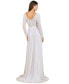Women's Long Sleeve Bridal Gown with Flowy Skirt