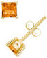 ფოტო #2 პროდუქტის Citrine Square Stud Earrings (5/8 ct. t.w.) in 14k Gold