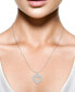 ფოტო #2 პროდუქტის Diamond Round & Baguette Open Heart 18" Pendant Necklace (1/2 ct. t.w.) in 10k White Gold