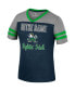 ფოტო #3 პროდუქტის Big Girls Navy, Heather Gray Notre Dame Fighting Irish Summer Striped V-Neck T-shirt