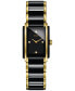 Women's Swiss Integral Diamond Accent Black Ceramic & Gold-Tone Stainless Steel Bracelet Watch 23x33mm R20845712