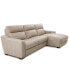 Фото #18 товара Gabrine 3-Pc. Leather Sectional with 2 Power Headrests & Chaise, Created for Macy's