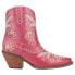 Фото #1 товара Dingo Primrose Embroidered Floral Snip Toe Cowboy Booties Womens Pink Casual Boo