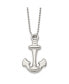 Фото #3 товара Chisel polished Hollow Anchor Pendant on a Ball Chain Necklace