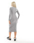 Cotton On Maternity knitted long sleeve midi dress in dark grey