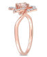 Morganite (1/2 ct. t.w.) and White Topaz (1/4 ct. t.w.) Rose Gold Plated Silver, Floral Ring