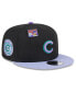 Фото #1 товара Men's Black/Purple Chicago Cubs Grape Big League Chew Flavor Pack 9FIFTY Snapback Hat