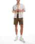 ONLY & SONS pull on linen shorts in washed brown